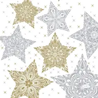 Duni 3-laags tissue servet snowstars white 33x33cm wit 20 stuks kopen?