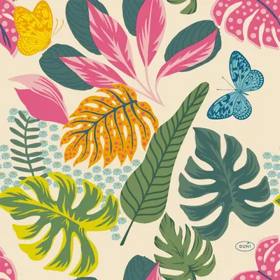 Duni 3-laags tissue servet summertime 33x33cm  22 stuks - afbeelding 1