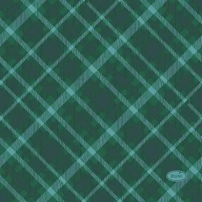 Duni 3-laags tissue servet tartan 24x24cm groen 20 stuks