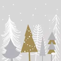 Duni 3-laags tissue servet winter trees 33x33cm zilver 20 stuks kopen?