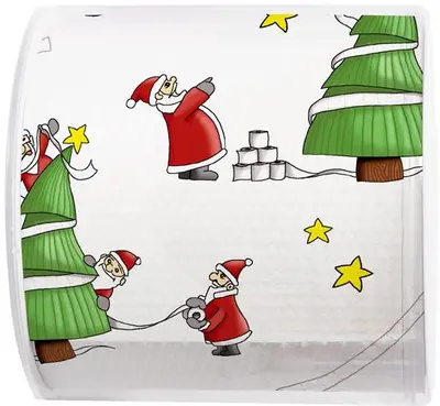 Duni 3-laags tissue toiletpapier santa so busy 22m multi