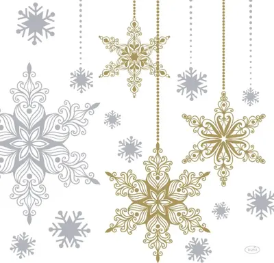 Duni bio dunisoft servet snowstars white 40x40cm wit 12 stuks