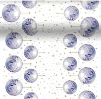 Duni dunicel 3-in-1 tafelloper disco ball 40x480cm wit, zilver