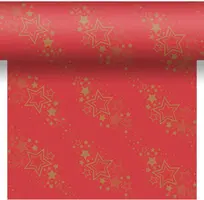 Duni dunicel 3-in-1 tafelloper holiday star 40x480cm rood