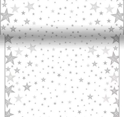Duni dunicel 3-in-1 tafelloper shining star 40x480cm wit