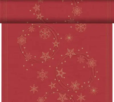 Duni dunicel 3-in-1 tafelloper star shine 40x4.8cm rood - afbeelding 2