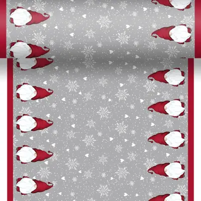 Duni dunicel 3-in-1 tafelloper winter flakes 40x480cm grijs