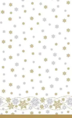 Duni dunicel tafelkleed snow glitter 138x280cm wit 1 stuks - afbeelding 1