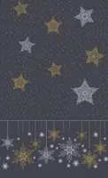 Duni dunicel tafelkleed snowstars black 138x220cm zwart 