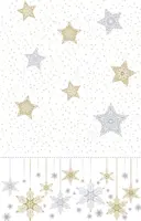 Duni dunicel tafelkleed snowstars white 138x220cm wit 