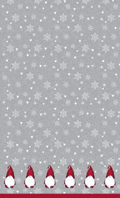 Duni dunicel tafelkleed winter flakes 138x220cm grijs 1 stuks