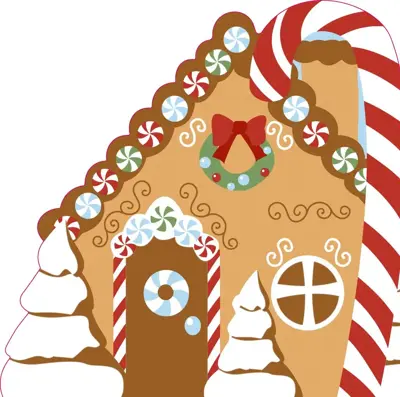 Duni dunisoft servet silhouette cookie house 33x33cm wit, bruin 12 stuks