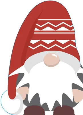 Duni dunisoft servet silhouette swedish gnome 33x33cm wit, rood 12 stuks
