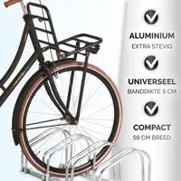 Dunlop Fietsenrek voor 4 Fietsen – Aluminium – Ruimtebesparend - Vloer of Wandmontage - afbeelding 4