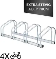 Dunlop Fietsenrek voor 4 Fietsen – Aluminium – Ruimtebesparend - Vloer of Wandmontage - afbeelding 2