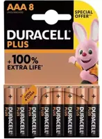 Duracell alkaline AAA plus batterijen 8 stuks