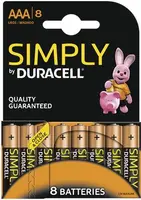 Duracell simply aaa 8pack - afbeelding 1