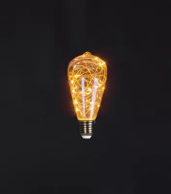 E27 Ledlamp retro 6,4x14,5 cm 2W amber - afbeelding 1