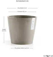 Ecopots Amsterdam Taupe Ø20 x H17,1 cm - afbeelding 3