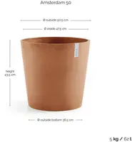 Ecopots Amsterdam Terracotta Ø50 x H44 cm - afbeelding 3