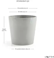 Ecopots Amsterdam Witgrijs Ø50 x H44 cm - afbeelding 3