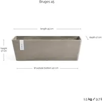 Ecopots Bruges Taupe L45 x B17 x H17 cm - afbeelding 3