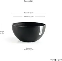 Ecopots Brussels Donkergrijs Ø25 x H12 cm - afbeelding 3