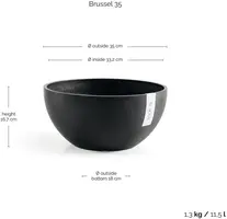 Ecopots Brussels Donkergrijs Ø35 x H16,5 cm - afbeelding 3