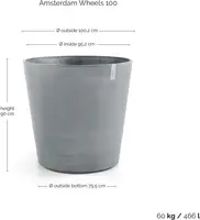Ecopots kunststof bloempot amsterdam 100.2x88.7 cm blauwgrijs     - afbeelding 3