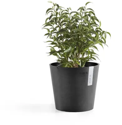 Ecopots kunststof bloempot amsterdam 17x14.7 cm donkergrijs     - afbeelding 2