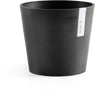 Ecopots kunststof bloempot amsterdam 17x14.7 cm donkergrijs     - afbeelding 1