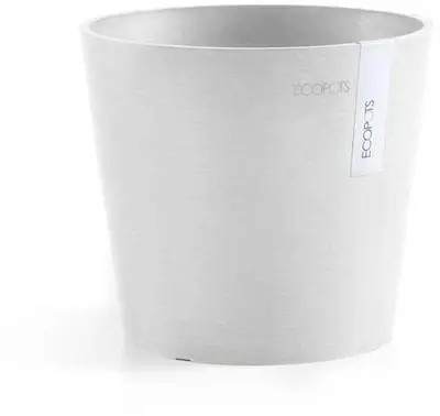Ecopots kunststof bloempot amsterdam 17x14.7 cm puur wit     - afbeelding 1