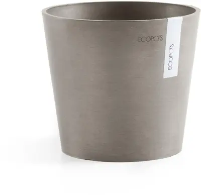 Ecopots kunststof bloempot amsterdam 17x14.7 cm taupe     - afbeelding 4