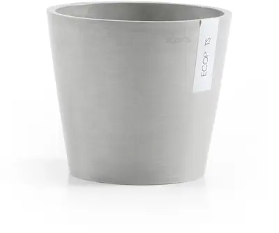 Ecopots kunststof bloempot amsterdam 20x17.7 cm witgrijs     - afbeelding 1