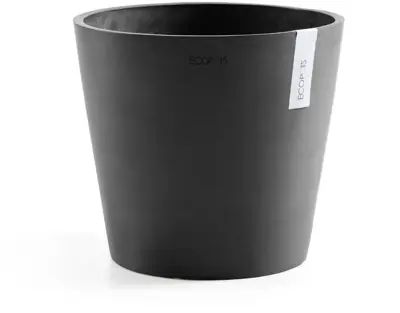 Ecopots kunststof bloempot amsterdam 25x22 cm donker grijs     - afbeelding 1