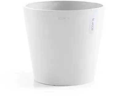 Ecopots kunststof bloempot amsterdam 25x22 cm puurwit     - afbeelding 1