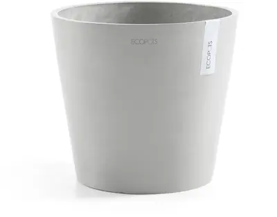 Ecopots kunststof bloempot amsterdam 25x22 cm witgrijs     - afbeelding 1