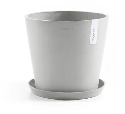 Ecopots kunststof bloempot amsterdam 25x22 cm witgrijs     - afbeelding 4