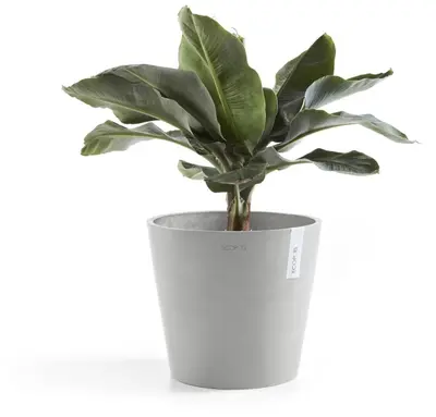 Ecopots kunststof bloempot amsterdam 25x22 cm witgrijs     - afbeelding 2