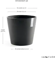 Ecopots kunststof bloempot amsterdam 30x26.3 cm donkergrijs     - afbeelding 3