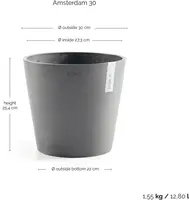 Ecopots kunststof bloempot amsterdam 30x26.3 cm grijs     - afbeelding 3
