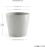 Ecopots kunststof bloempot amsterdam 30x26.3 cm witgrijs     - afbeelding 3