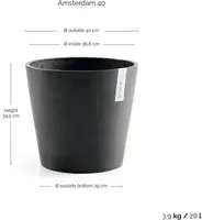 Ecopots kunststof bloempot amsterdam 40x35 cm donkergrijs     - afbeelding 3