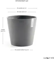 Ecopots kunststof bloempot amsterdam 40x35 cm grijs     - afbeelding 3