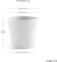 Ecopots kunststof bloempot amsterdam 40x35 cm puurwit     - afbeelding 3