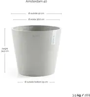 Ecopots kunststof bloempot amsterdam 40x35 cm witgrijs     - afbeelding 3