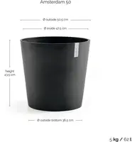 Ecopots kunststof bloempot amsterdam 50x44 cm donker grijs     - afbeelding 3