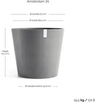 Ecopots kunststof bloempot amsterdam 70x61.3 cm grijs     - afbeelding 6