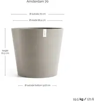 Ecopots kunststof bloempot amsterdam 70x61.3 cm taupe     - afbeelding 3