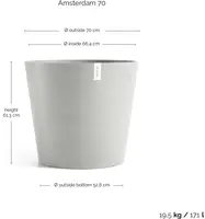 Ecopots kunststof bloempot amsterdam 70x61.3 cm witgrijs     - afbeelding 6
